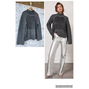 MINT VELVET Sparkle Fringe Wool Blend Jumper size large